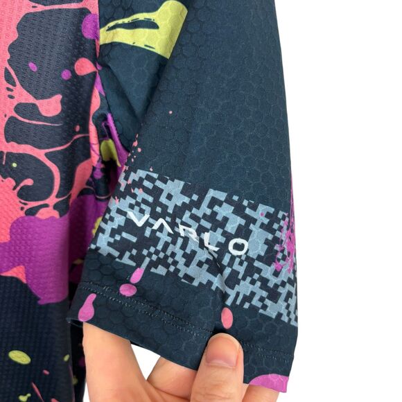 Varlo Paint Splatter Full Zip Short Sleeve Cycling Jersey Top Women's Medium - Picture 2 of 5